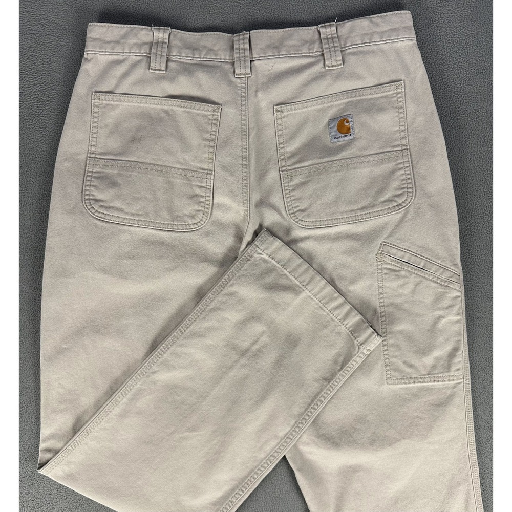 Carhartt Pants 34x34 Beige Rigby Dungaree Rugged Flex Workwear Mechanic Garage